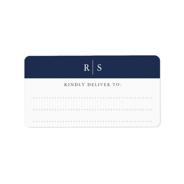 Étiquette Adresse monographique couleur personnalisée (Devant)
