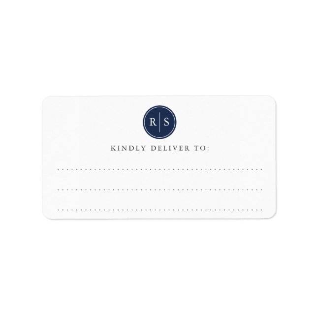 Étiquette Adresse monographique couleur personnalisée (Devant)