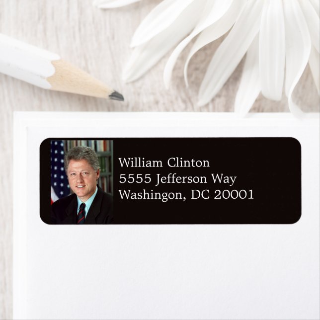Étiquette Adresse officielle du président Bill Clinton (En situation)