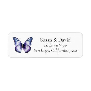 Étiquette Adresse papillon violet clair