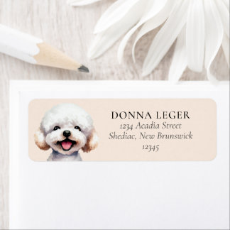 Étiquette Adresse personnalisée de Bichon Frise Dog