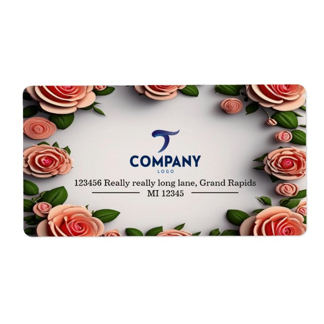 Étiquette Adresse personnalisée de l'entreprise de marque XL (Devant)