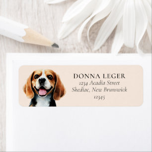 Étiquette Adresse personnalisée du chien beagle