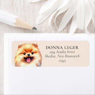 Étiquette Adresse personnalisée du chien de Poméranie