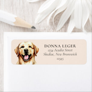 Étiquette Adresse personnalisée du chien du Labrador jaune