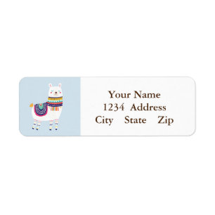 Étiquette Adresse personnalisée Llama Cute