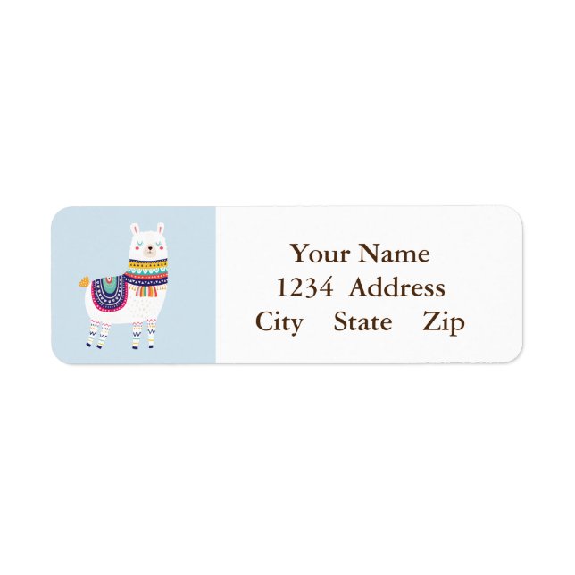 Étiquette Adresse personnalisée Llama Cute (Devant)