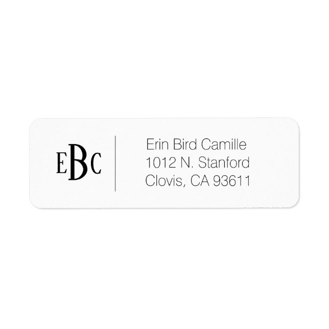 Étiquette Adresse personnalisée noire et blanche classique (Devant)