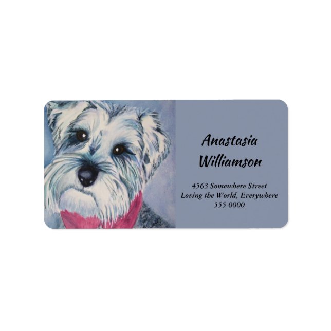 ÉTIQUETTE ADRESSE POPULAIRE SWEET SCHNAUZER (Devant)