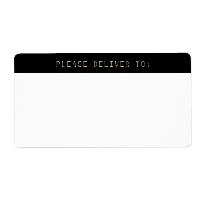 Étiquette Adresse postale de la police de l'ordinateur Black (Devant)