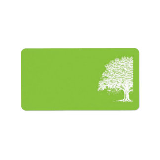 Étiquette Adresse postale du Mariage vert/blanc de l'arbre d