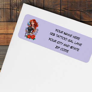 Étiquette Adresse Redhead Woman Tattoos