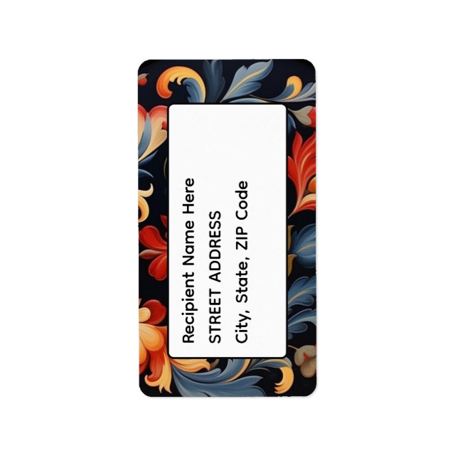 Étiquette Adresse Rosepaint Rosemaling 1 de 6 (Devant)