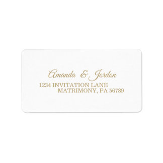 Étiquette Adresse RSVP simple Gold Calligraphy