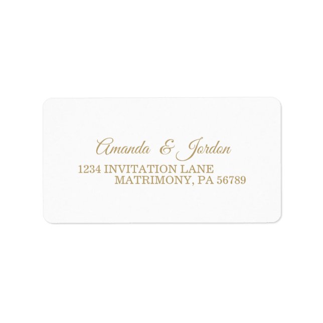 Étiquette Adresse RSVP simple Gold Calligraphy (Devant)