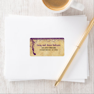 Étiquette Adresse RSVP Ultra Violet Renaissance médiévale