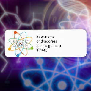 Étiquette Adresse scientifique personnalisée UP AND ATOM