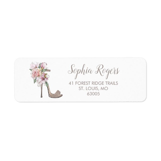 Étiquette Adresse Stiletto haut talons embellie (Devant)