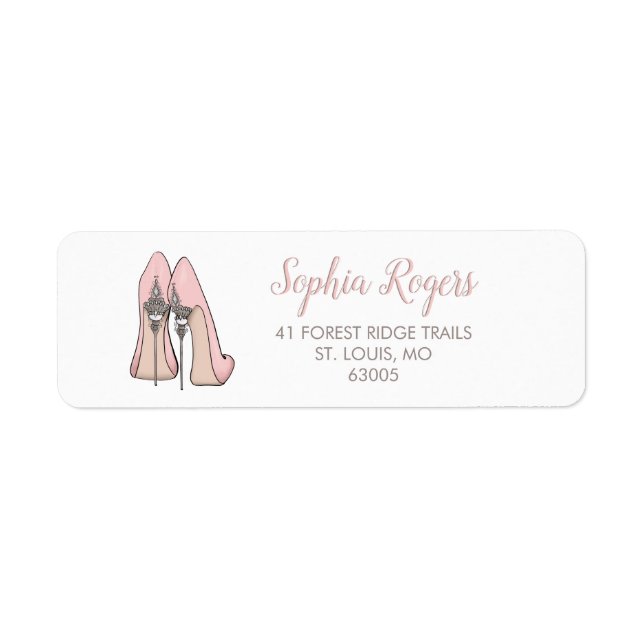 Étiquette Adresse Stiletto haut talons embellie (Devant)