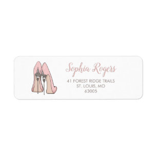 Étiquette Adresse stylet embellie de talons hauts