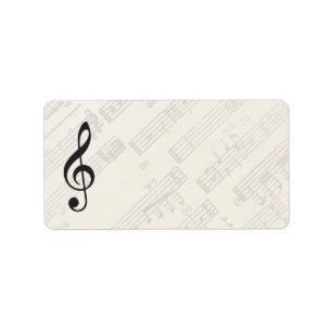 Étiquette Adresse vide classique de la feuille de musique  