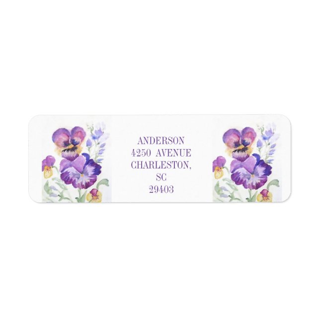Étiquette Adresser les panneaux de purpel fleuris (Devant)