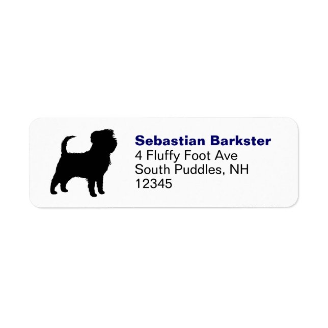 Étiquette Affenpinscher Chien race Silhouette Adresse de ret (Devant)