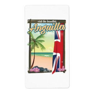 Étiquette Affiche de voyage du Territoire britannique d'Angu