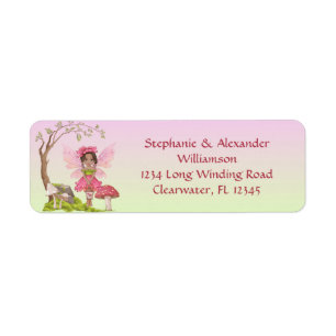 Étiquette African American Baby shower Fairy Adresse