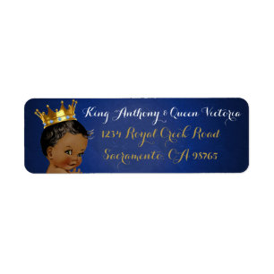 Étiquette African Prince Royal Blue & Gold Mailing Labels