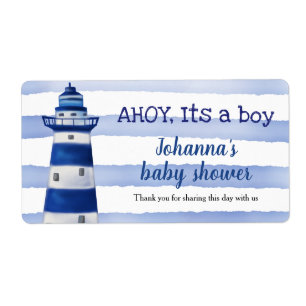 Étiquette Ahoy C'Est Un Petit Phare   Baby shower nautique