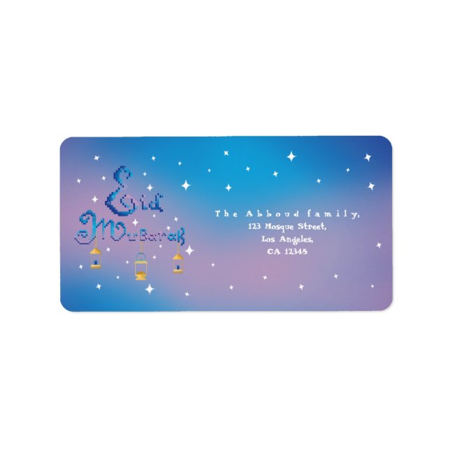 Étiquette Aïd Moubarak (Devant)