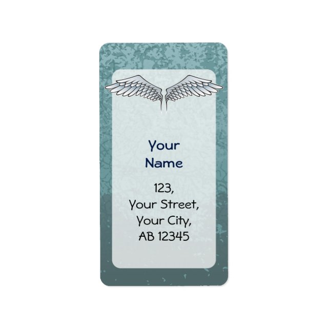 Étiquette ailes bleu-gris (Devant)