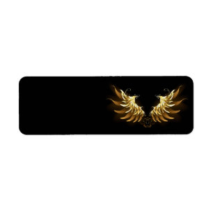 Étiquette Ailes d'Ange d'or sur arrière - plan noir