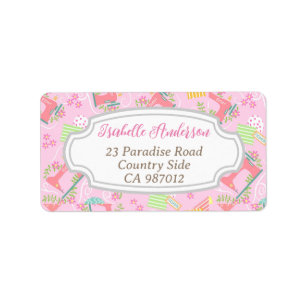 Étiquette Aimer Machine à coudre rose