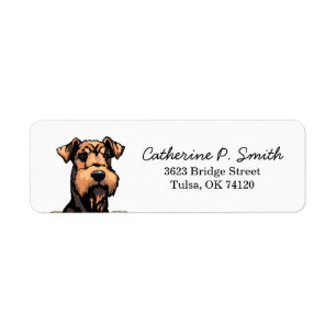 Étiquette Airedale Terrier Adresse de retour