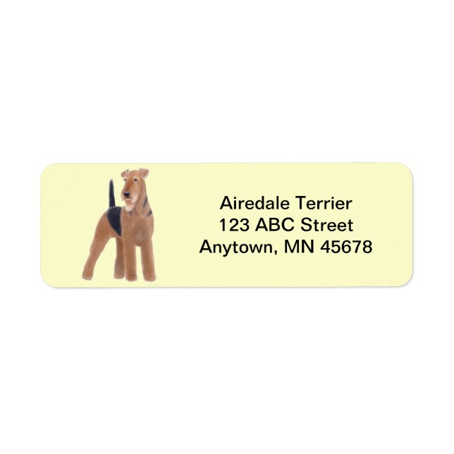 Étiquette Airedale Terrier Dog personnalisable (Devant)