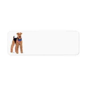 Étiquette Airedale Terrier Patriotique
