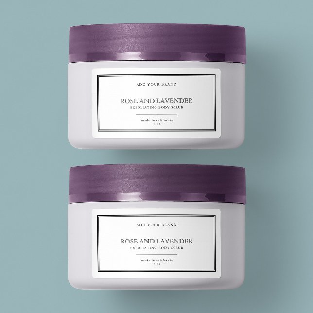 Étiquette Ajouter votre marque Classic Black Border Étiquett (Créateur téléchargé)