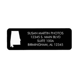 Étiquette Alabama minimaliste moderne noir et blanc