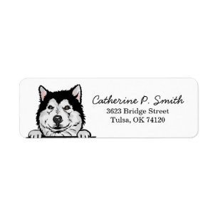 Étiquette Alaskan Malamute Adresse de retour Label