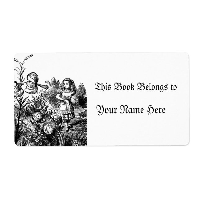 Étiquette Alice dans le jardin (Devant)