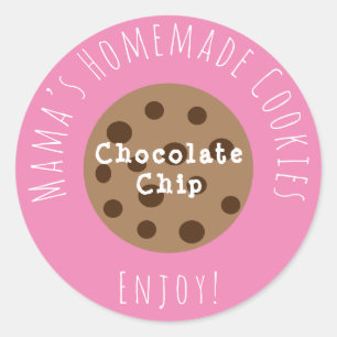 Étiquette alimentaire autocollant rose Cookies fai