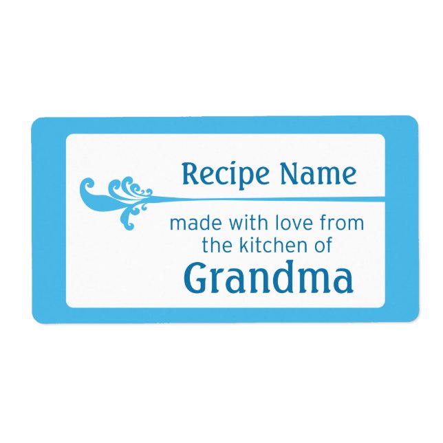 Étiquette alimentaire bleu (Devant)