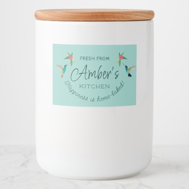 Étiquette alimentaire de colibri personnalisé (Devant)