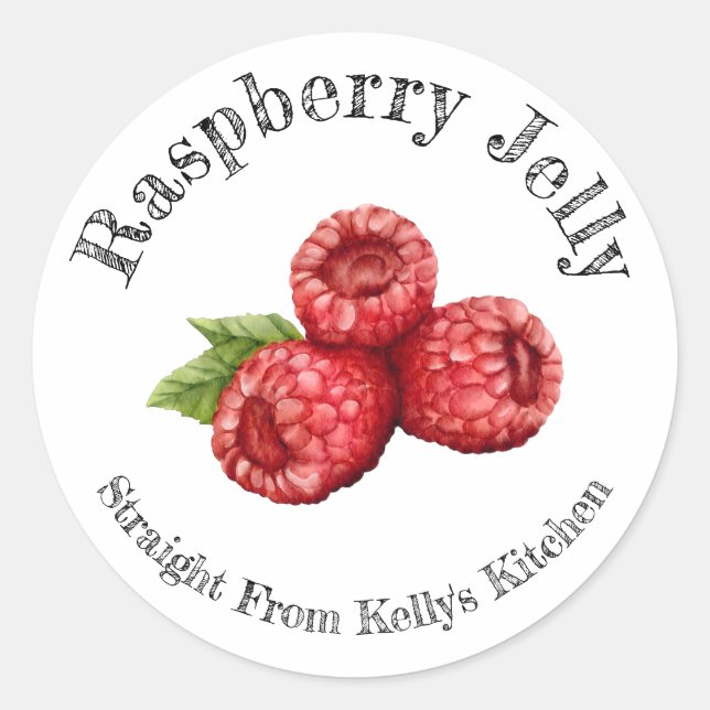Étiquette alimentaire de gelée de framboise pour l (Devant)