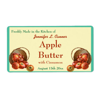Étiquette alimentaire de pot de beurre d'Apple