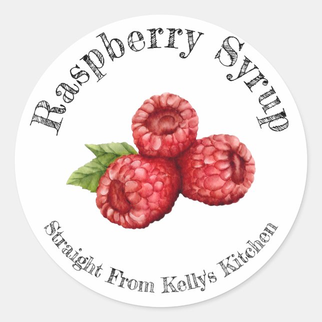 Étiquette alimentaire de sirop de framboise pour m (Devant)