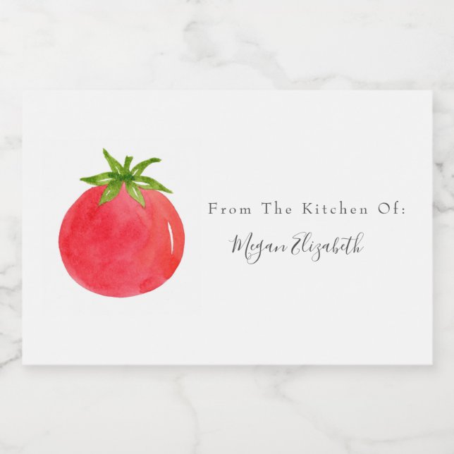 Étiquette alimentaire de tomate aquarelle (Étiquettes simples)
