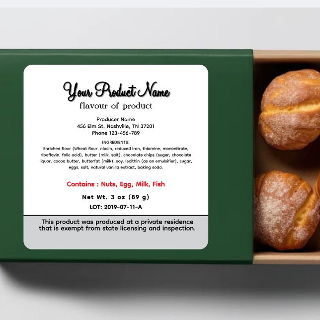 Étiquette alimentaire du Tennessee Cottage (Créateur téléchargé)